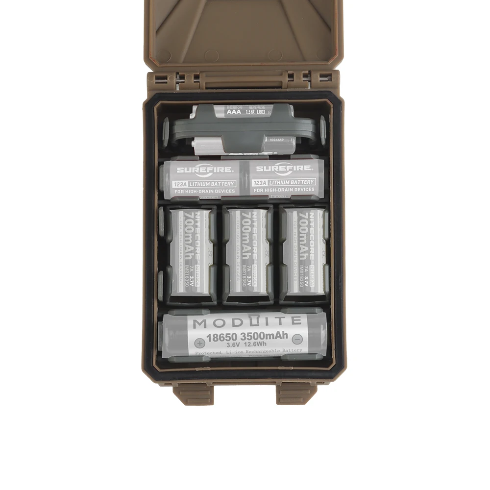 Taktische Batterie Lagerung Box Modulare Molle Jagd Weste Tragen 18650/AAA/CR123A/16340/18350 Surefire Modlit Batterie Halter fall – Detail 18