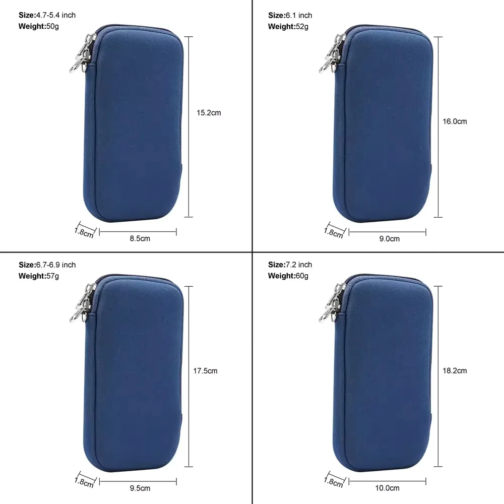 Universal Neoprene Zipper Shockproof Mobile Phone Storage Pouch