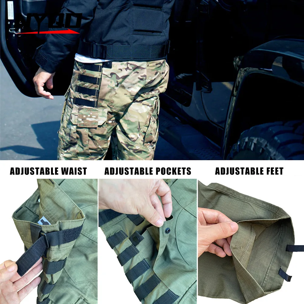 Tactical Set Men's Hunting Training Pants Outdoor Hiking Camouflage Quick Drying Anti Tear Outdoor Sportswear multicam pants