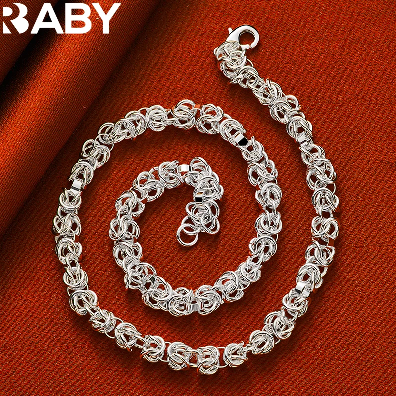 

New 925 Sterling Silver Necklace Charm Multi Circle Chain For Women Men Wedding Party Fashion High Quality Jewelry Gifts 18 Inch