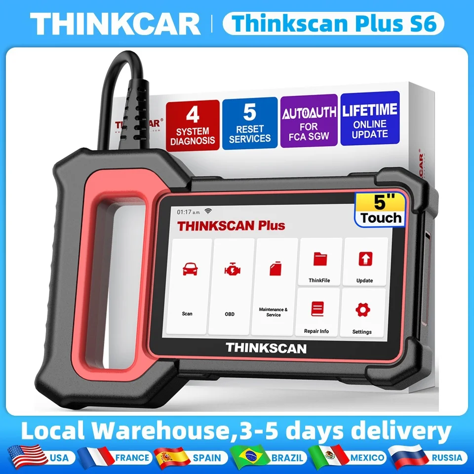 

Thinkscan Plus S6 Автомобильный сканер ABS/SRS/ECM/TCM система диагностики инструмент сканирования масла/EPB/SAS/TPMS/ETS 5 сброс Thinkcar OBD2 сканер