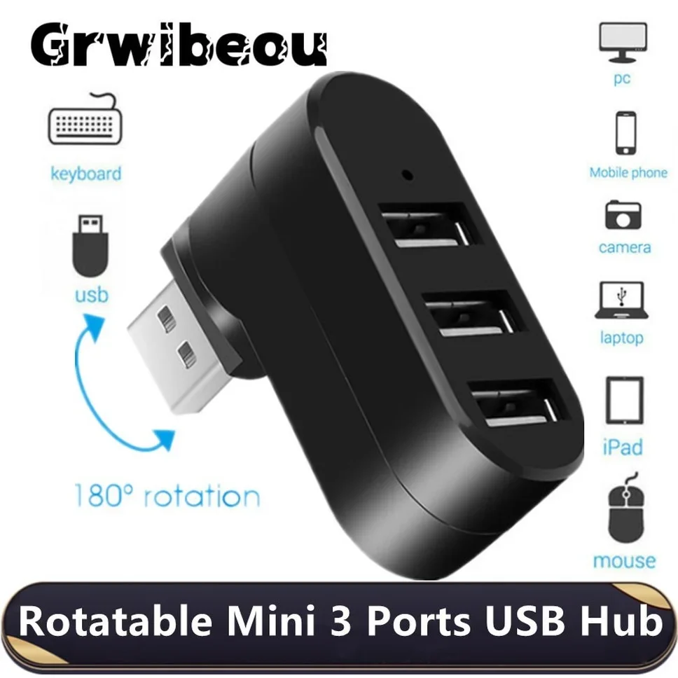 

USB-разветвитель, USB 2,0, 3 порта, мини-USB 2,0