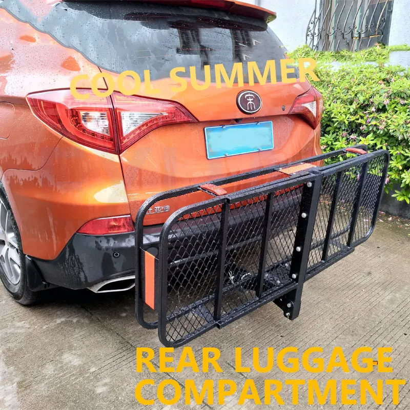 Car Trailer Luggage Rack Off Road Vehicle Black Carrying Basket Folding Shelf Rear Hanging Portable Square Mouth Trailer Frame - Image 6