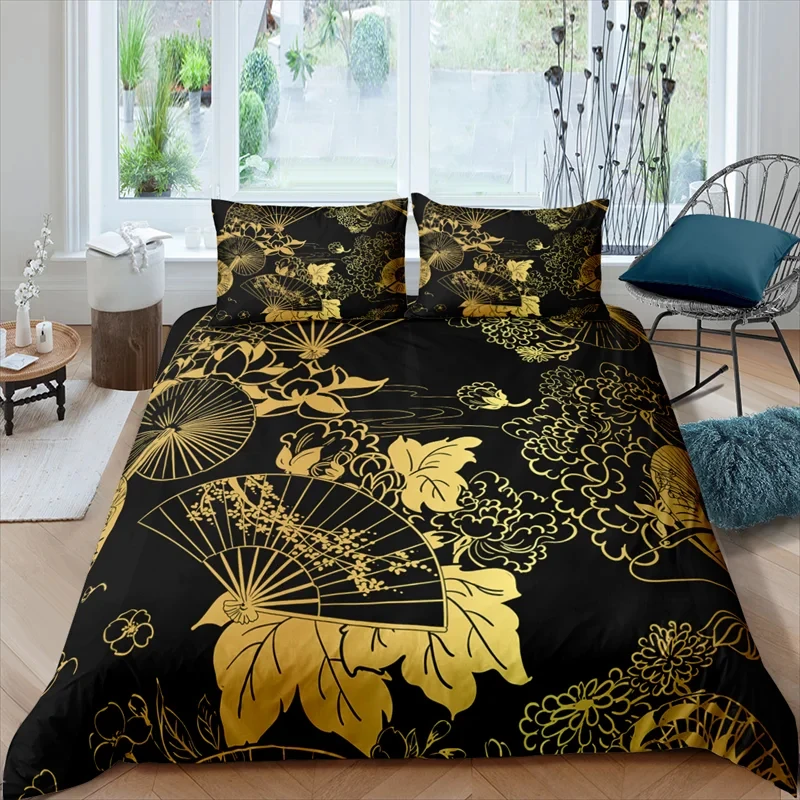 

Luxury 3D Japanese Flowers Print Home Living Comfortable Duvet Cover Set Kids Bedding Set Queen and King EU/US/AU/UK Size