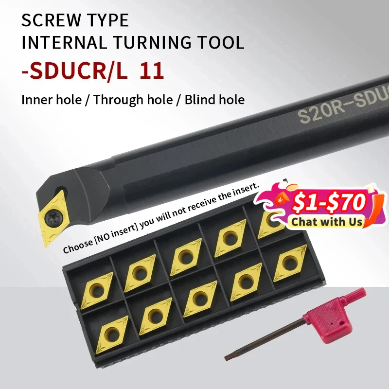 1 pc S16Q-SDUCR/L11/S20R-SDUCR11/S25S-SDUCR11/S32T-SDUCR11 내부 공구 홀더 DCMT11..