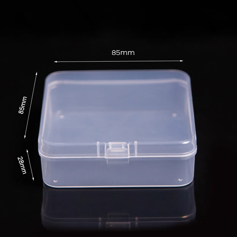 Compact Transparent Rectangle Storage Box for Beads and Jewelry Essentials
