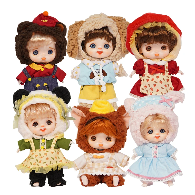 

20cm Doll 6 Styles Available Movable Joint Kawaii Dolls Anime Bjd Cartoon Comic Face Doll with Clothes Doll Girls Birthday Gift