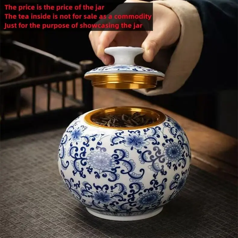 Chinese Blue and White Floral Porcelain Ceramic Vases, Tea Sugar Jar,Jingdezhen 4