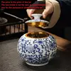 Chinese Blue and White Floral Porcelain Ceramic Vases, Tea Sugar Jar,Jingdezhen 4