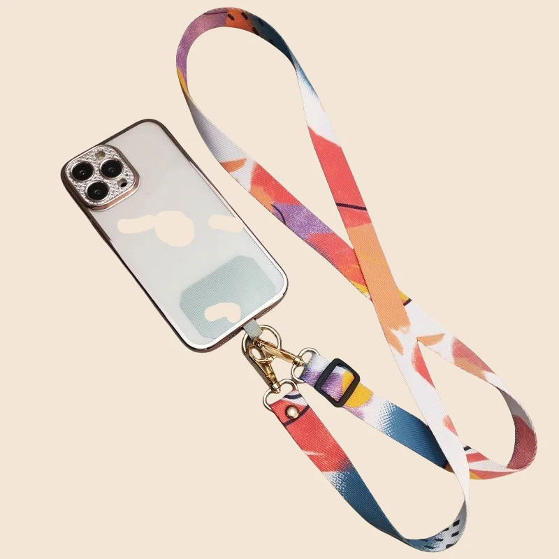 긴 Crossbody 매는 밧줄 페인트 장식 조정 가능한 목 전화 스트랩 AntiL..
