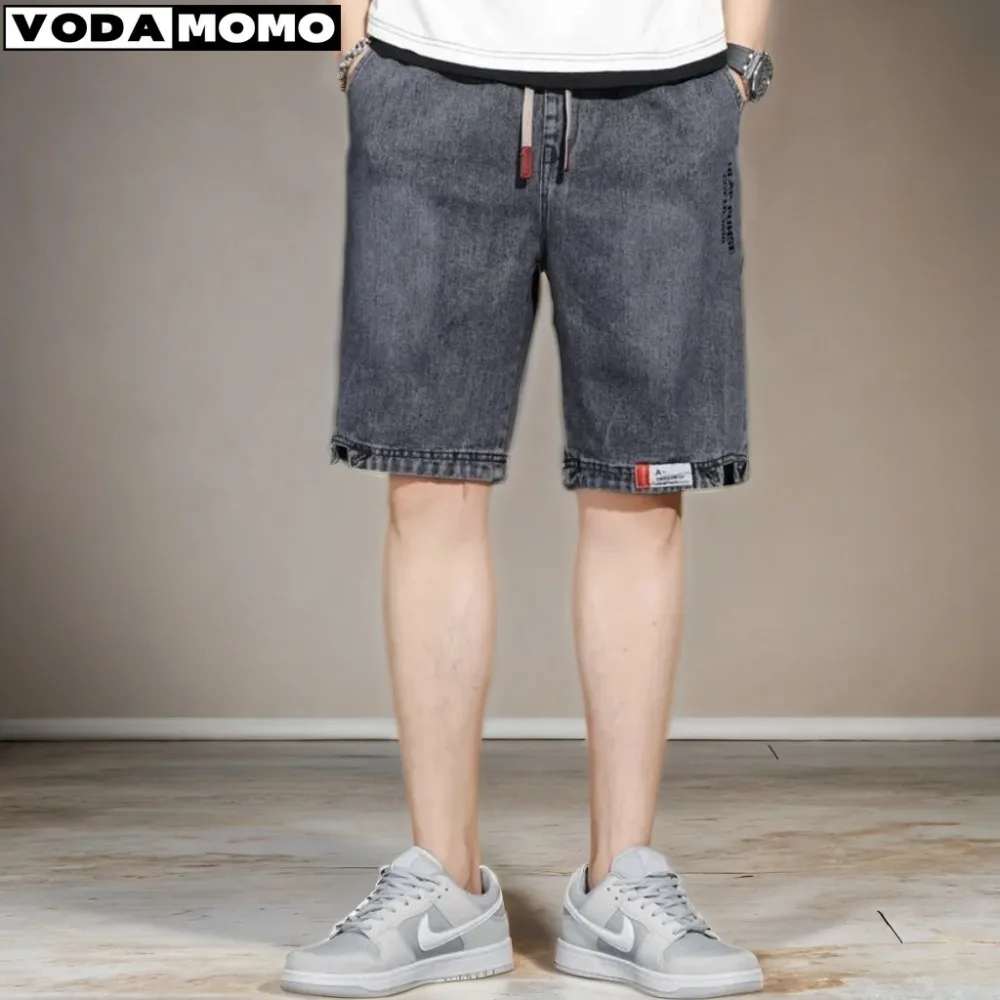 

Loose Baggy Denim Short Men Jeans Fashion Streetwear Hip Hop Long Capri Cargo Shorts Pocket Male y2k Mens pantalones cortos