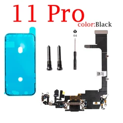 Premium Charging Flex Cable with USB Plug and Audio Jack (11 Pro Black)