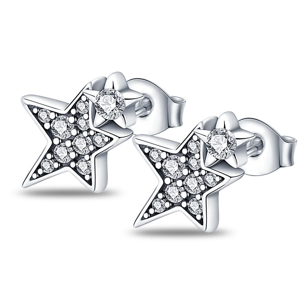 2022 Charm Double Hoop Earrings 925 Silver Fit Original Brand Charms Diy Fine Jewelry Gift For Women Fine Earring Making Gift 