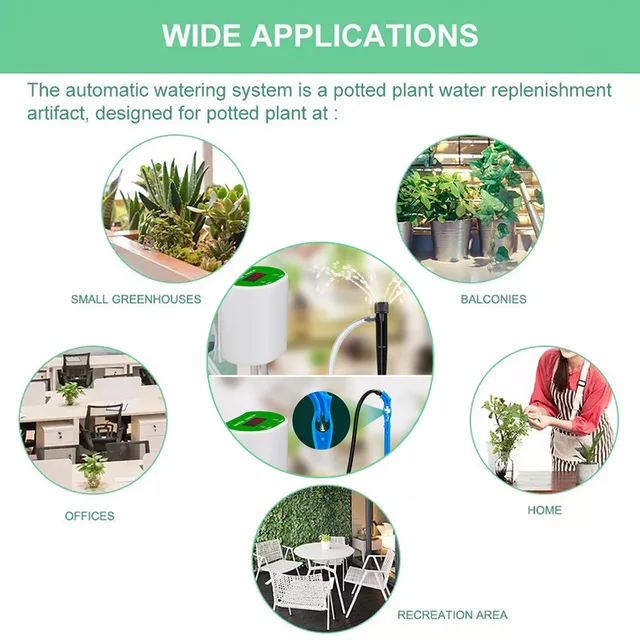 Szivattyú Intelligens Csepegtető Öntözés Vízszivattyú Időzítő Rendszer Kerti Automatikus Öntözőkészülék Napenergia -Töltőpottált Növény - Image 6