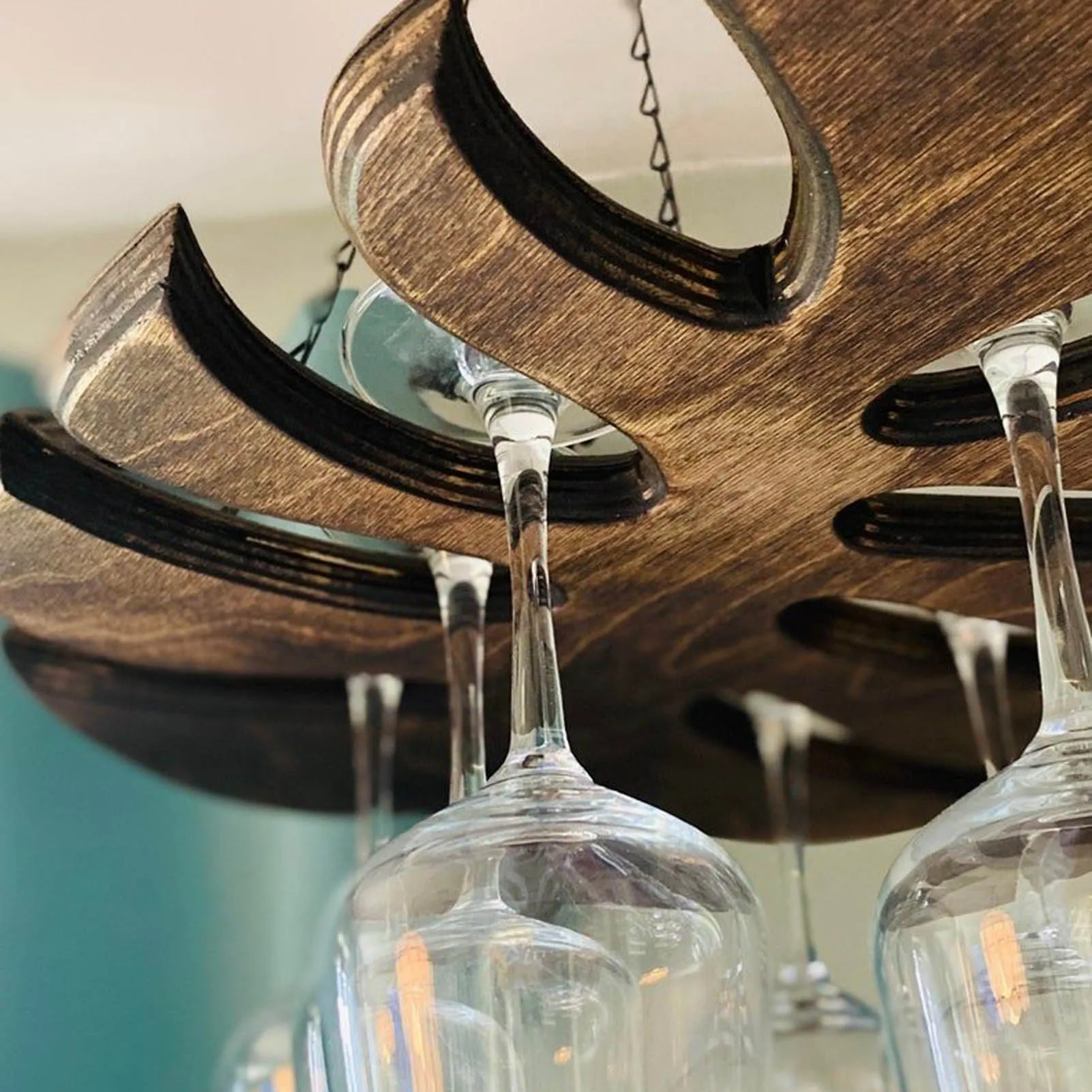 Monstera Wine Glass Rack Wooden Wine Rack Wine Glass Rack For Holder Glasses Storage Bar Kitchen 6 8 Cups Hanging Bar Shelf