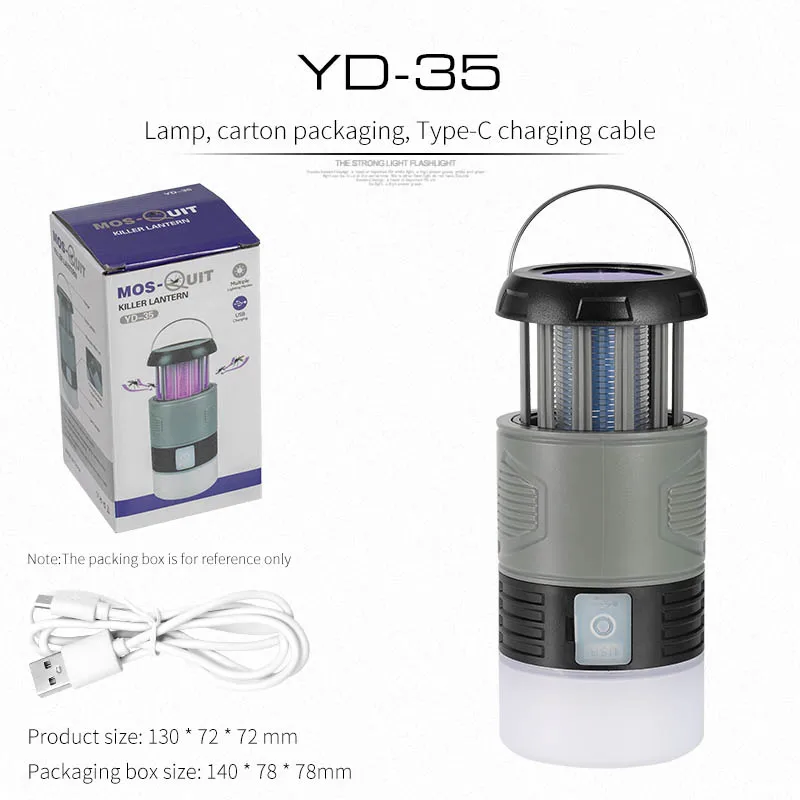 Portable USB Rechargeable Solar Mosquito and Insect Zapper with UV Light