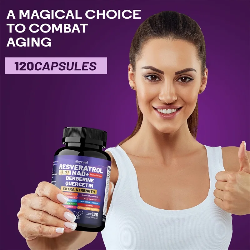 Resveratrol, Nad+, Berberina, Quercetina - Saúde da Pele, Antioxidantes, Auxilia a Saúde Geral e o Metabolismo._voghion.com