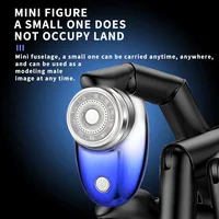 Kemei Mini Travel Shaver Portable Rechargeable Electric Razor TYPE-C USB Pocket Size Men Shaving Machine for Men Wet and Dry Use 2