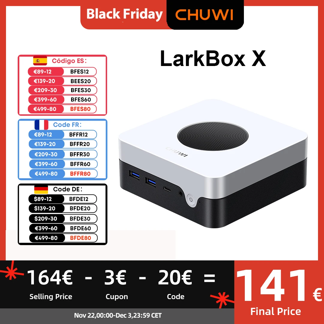 Chuwi larkbox x mini pc gaming intel 12. n100 15w 12gb lpddr5 