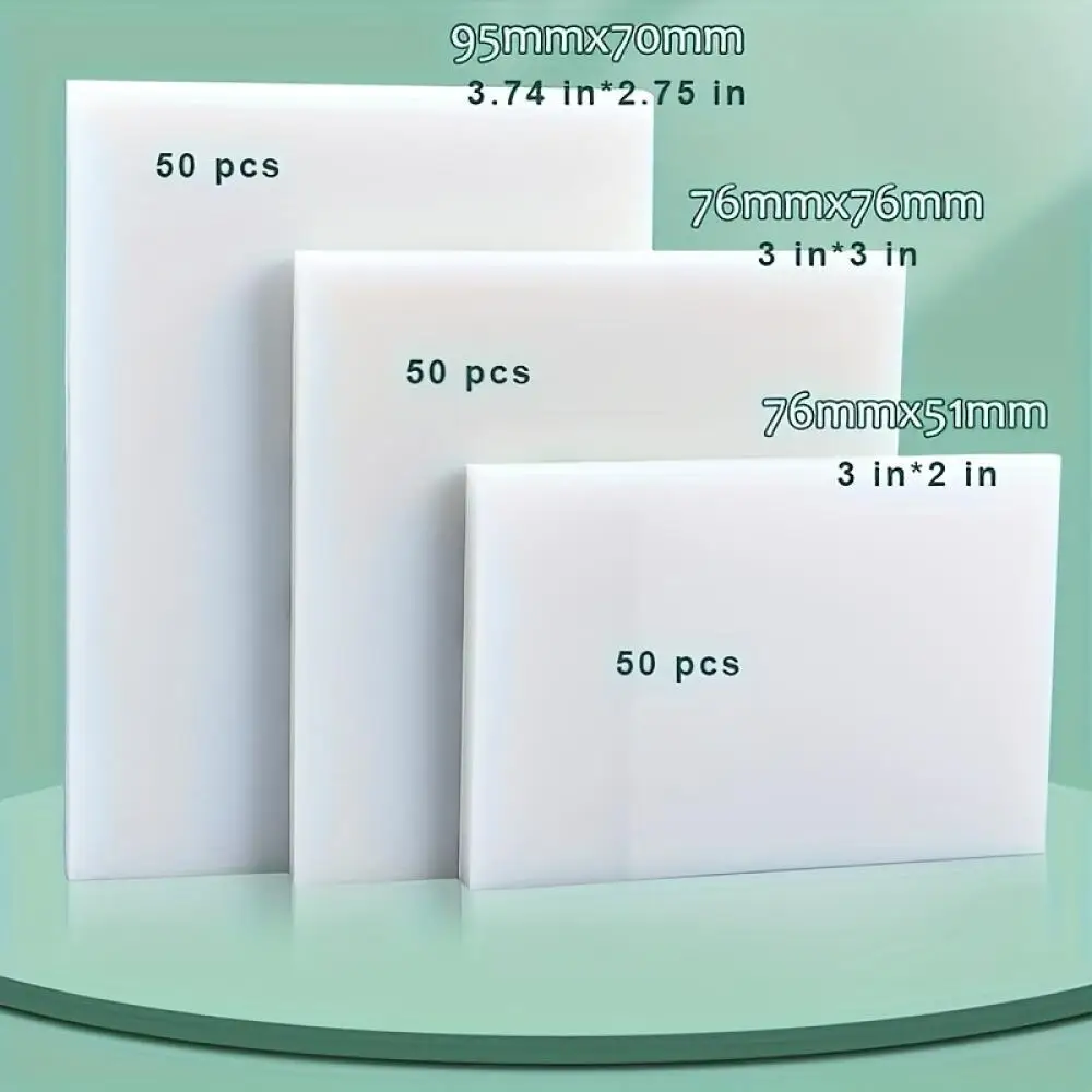 Translucent Sticky Notes with Self-Adhesive Pads - 3 Sets of 150 Sheets