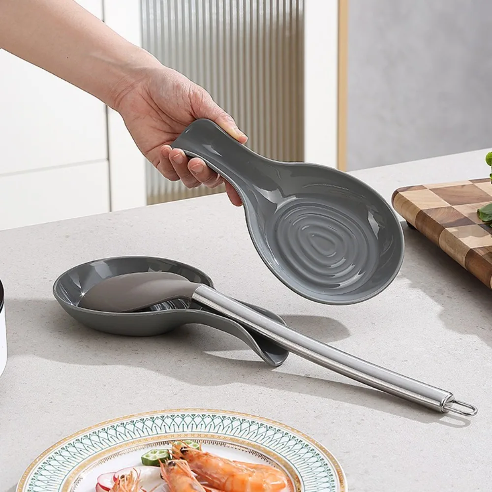 Multi-Function PP Spoon Rest Heat-Resistant Cooking Spoon Holder  Large Storage Shelves Kitchen Accessories