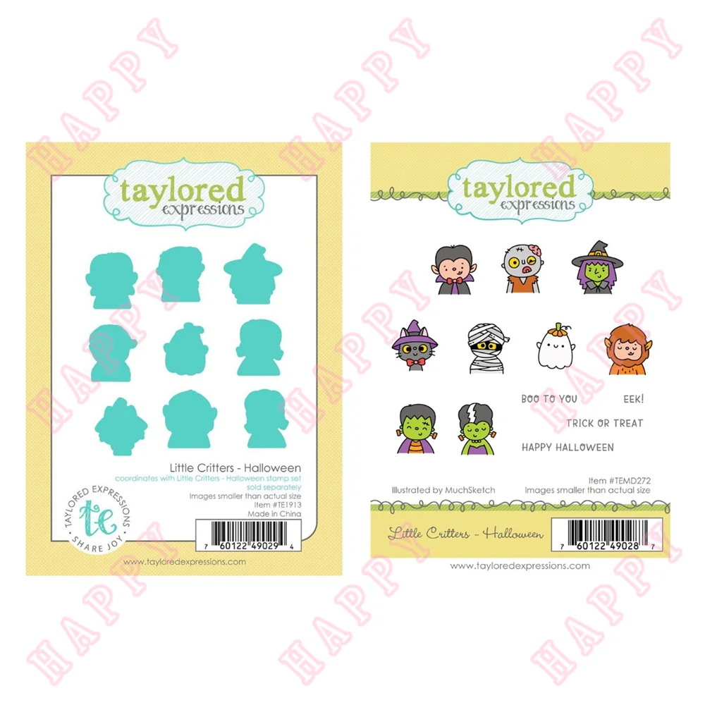 

Metal Cutting Dies DIY Handmade Embossing Stencil Making Scrapbook Little Critters Halloween Cute Avatar Stamps