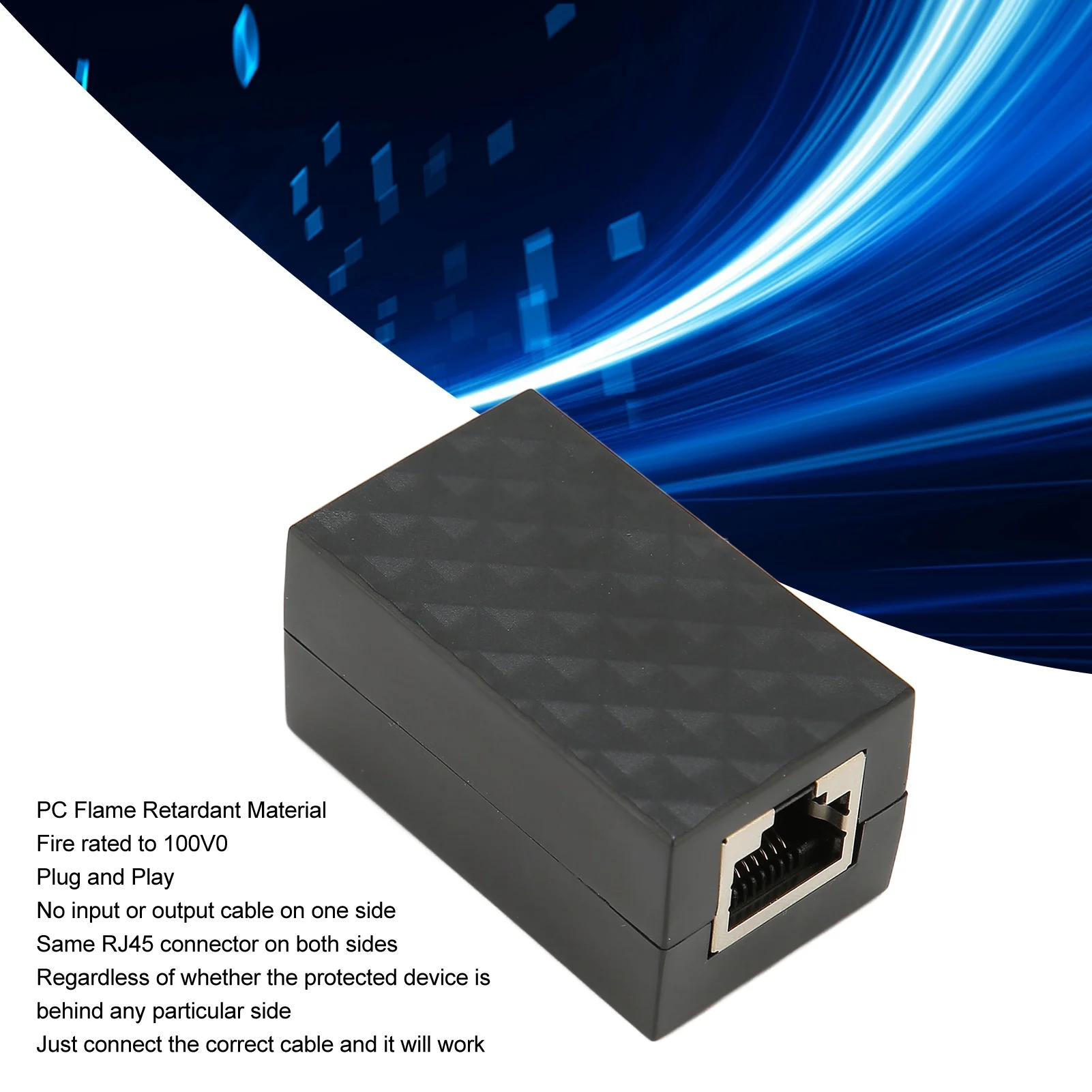 Surge Protector Ethernet RJ45 Female POE Gigabit LAN CAT5 CAT6 Plug and Play Thunder Arrester