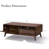 LuxenHome Coffee Table with Storage, 47" Mid Century Modern Coffee Table, Live Edge Coffee Tables for Living Room, Wooden Center 2