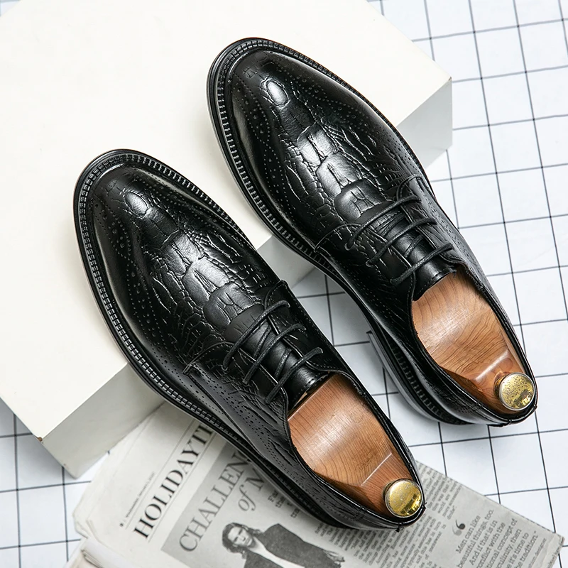 

Men Wedding Leather Business Men's Dress Pointed Casual Youth British Style Spring 2023 New Arrivals Shoes