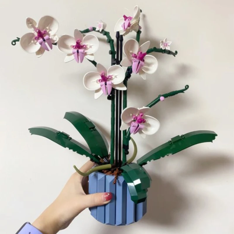 Blocos de Construção Bouquet Orchid, Bonsai Planta Brinquedo Montado para Adulto, Presente de Aniversário para Menino e Menina, 10311,608 Pcs