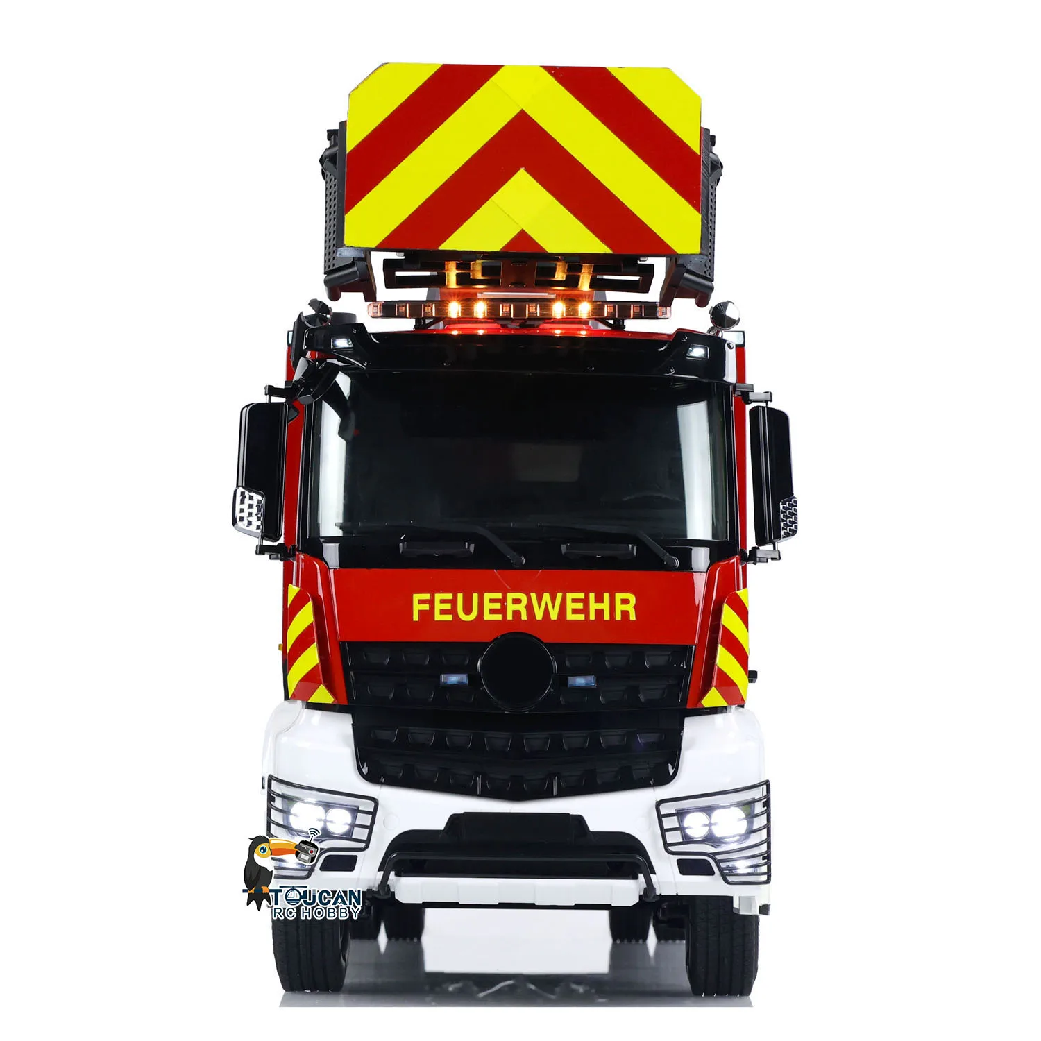 1/14 Metal Chassis 4X2 RC Fire Truck Electric Lift Ladder Car ST8 Radio 2Speed Sound Light Painted Finished Vehicle Toy for Boys 4