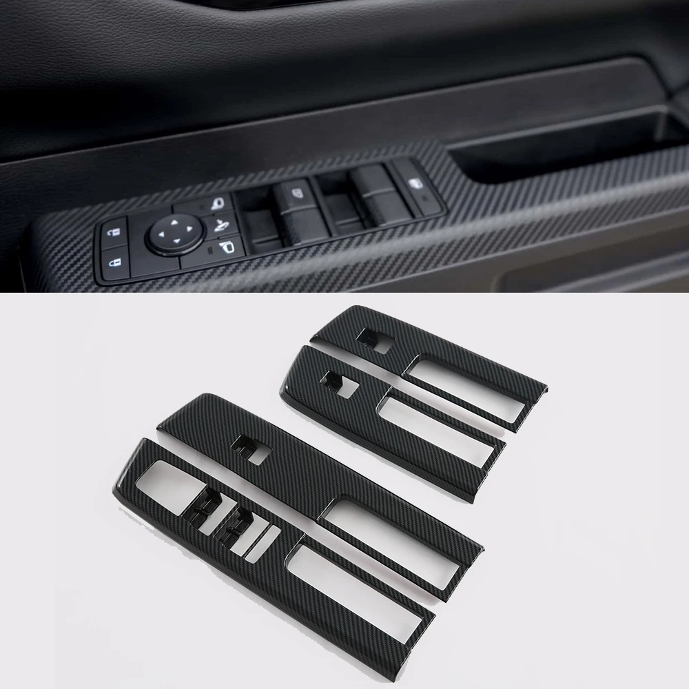 

Автомобильная накладка на дверь и окно подъемника, отделка панели из углеродного волокна для Mitsubishi Triton 2024, аксессуары для автомобильного интерьера, наклейки