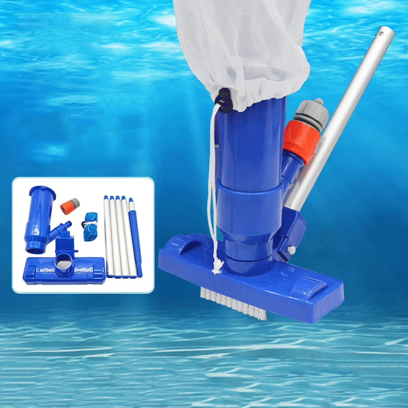 Pool Vacuum Head with A Filter Bag Cleaner for Ground Swimming Pools Fountain Cleaning Supplies US Plug