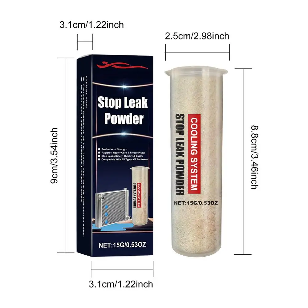 Sellador de fugas de refrigerante, polvo para detener fugas, reparación eficiente de fugas de refrigerante, tubería de agua antifugas, sello subacuático para detener fugas