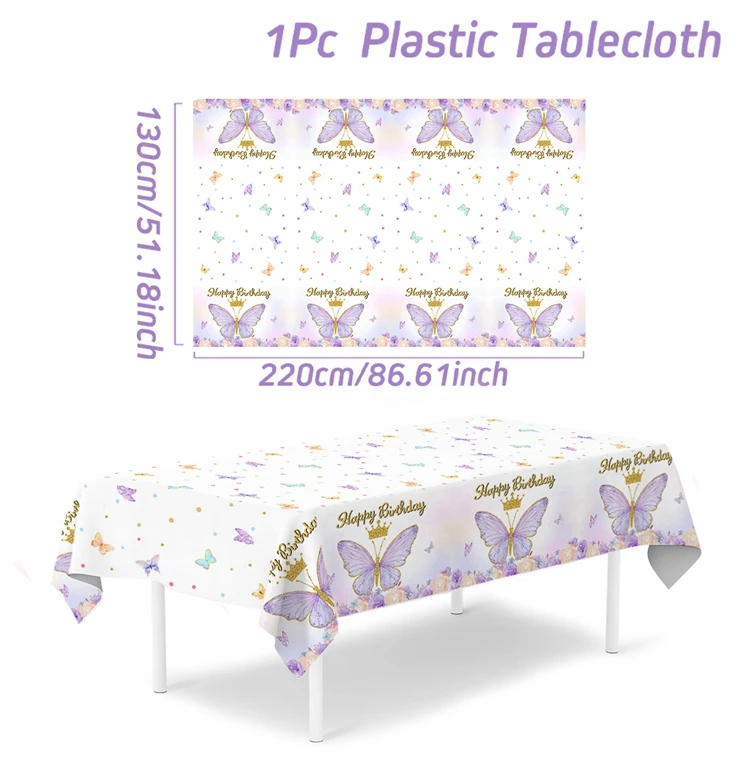 1 Pack Nappe Papillon Nappe Anniversaire Nappe Printemps Prairies