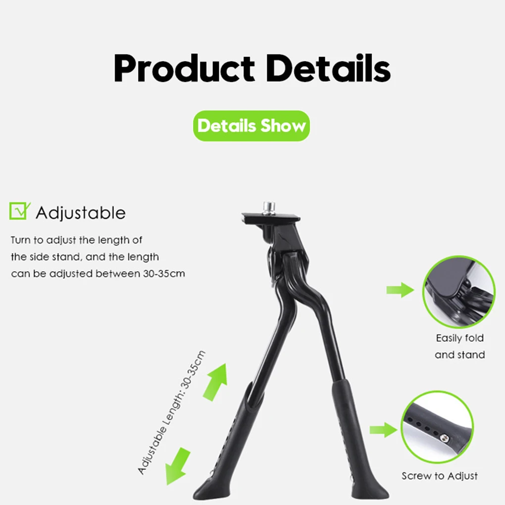 

Premium Bike Kickstand Easy To Install And Wide Compatibility Adjustable Length Double Leg Kickstand