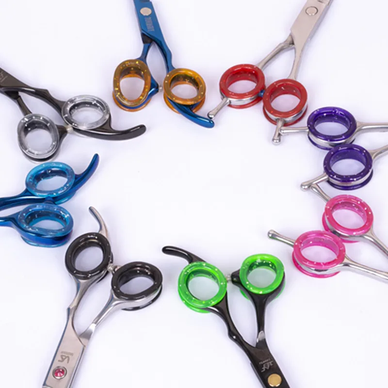 Dog Grooming Scissors Kit Professional Pet Grooming Scissors Colorful Ring Set