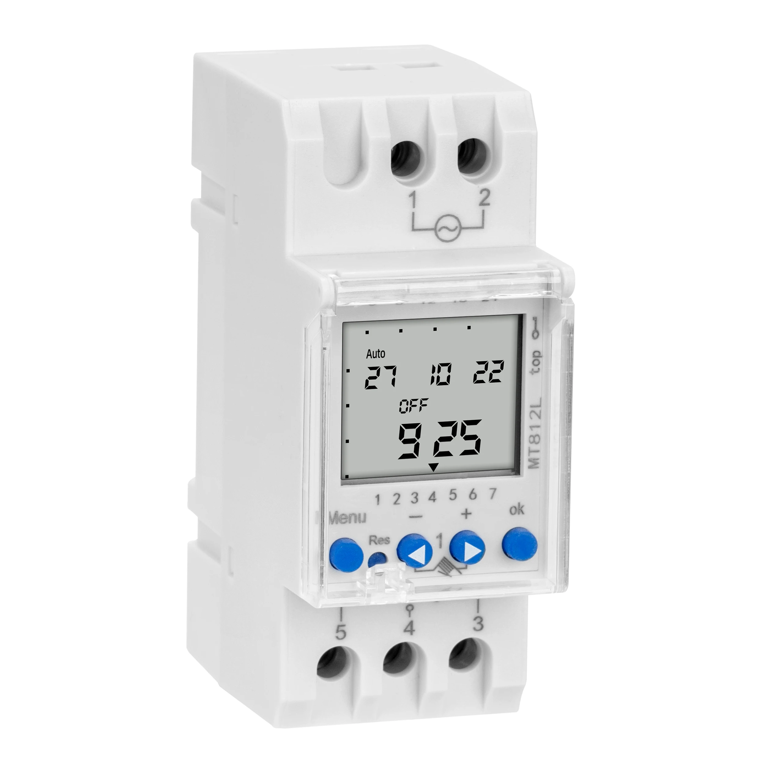 ManHua MT812L Astronomical Timer 1-channel 7 days DIN Rail LCD Digital Time Switch 3