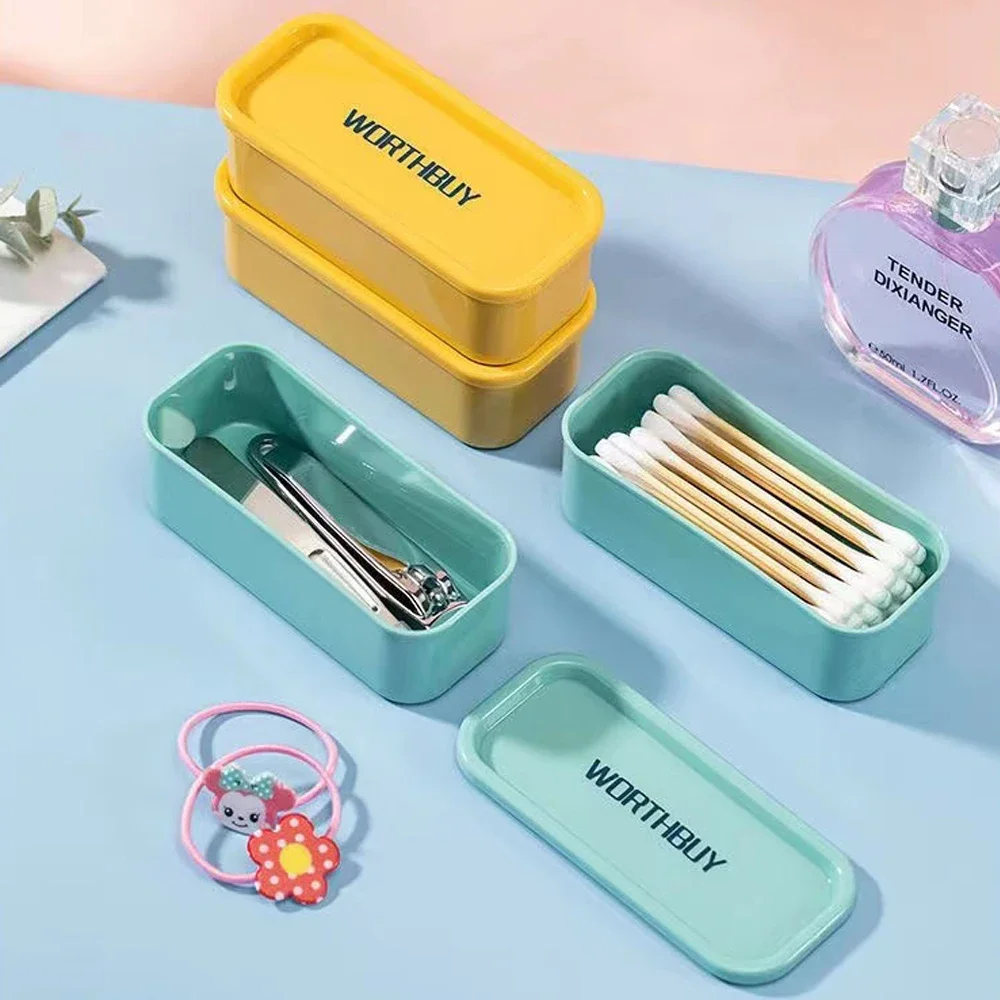 

Ins Portable Cotton Swab Box Travel Dental Floss Holder Case Sundries Organizer Box Dust-proof Wire Earphone Cable Storage Box