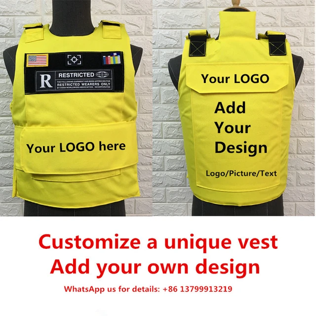 Men's Bulletproof Style Leather Vest - Yellow