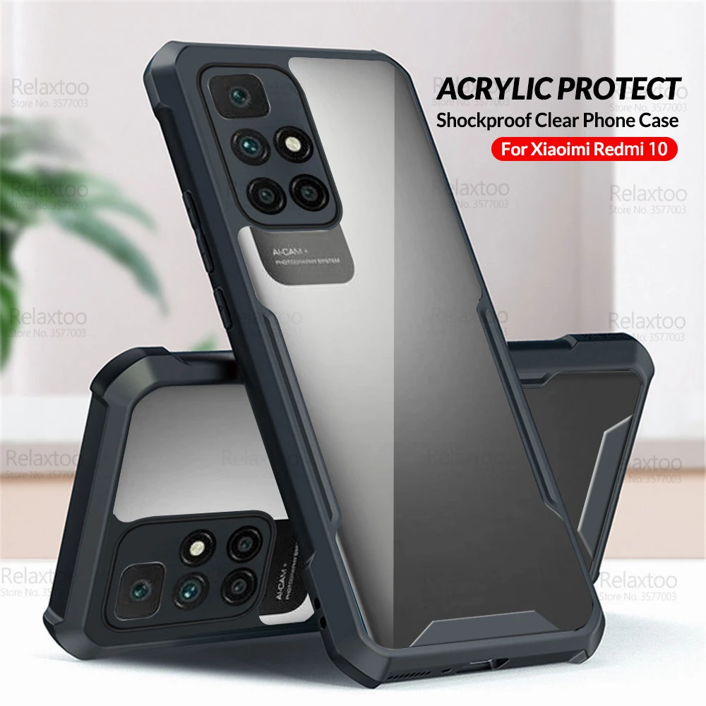 Acrylic Back Clear Case For Xiaomi Redmi 10 Xiomi Redmy Note10 Pro Note 10Pro 10S Redmi10 Camera Protect Shockproof Cover Fundas