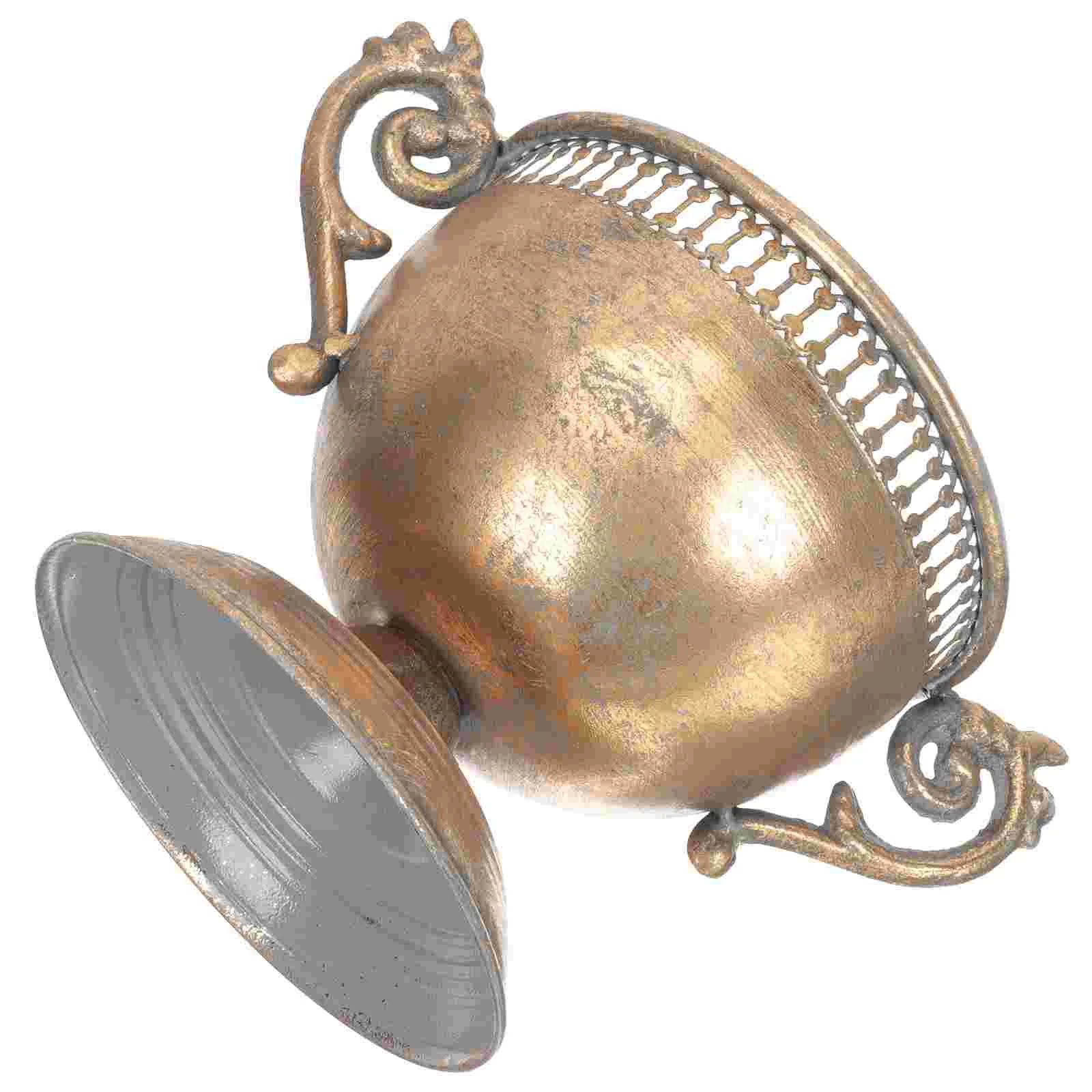 

Gold Urn Planter Shabby Chic Metal Vases Trumpet Vase Flower Arrangement Pots Pedestal Floral Container Plant Pot Home Wedding