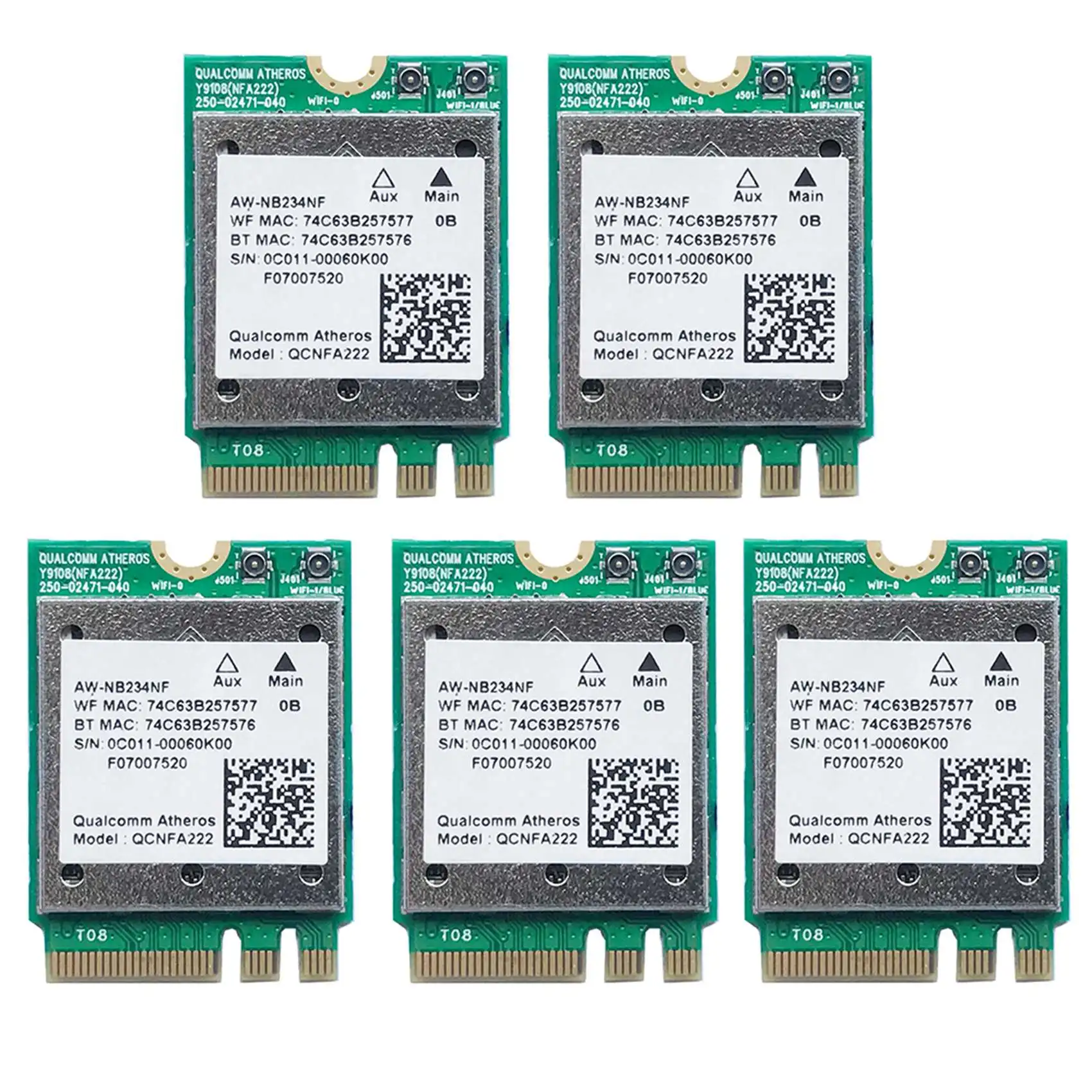 5X Qcnfa222 Aw-Nb234Nf 802.11A/B/G/N Wireless Wifi Bluetooth Card 2.4Ghz 5Ghz Wifi + Bt 4.0 Ngff Wlan