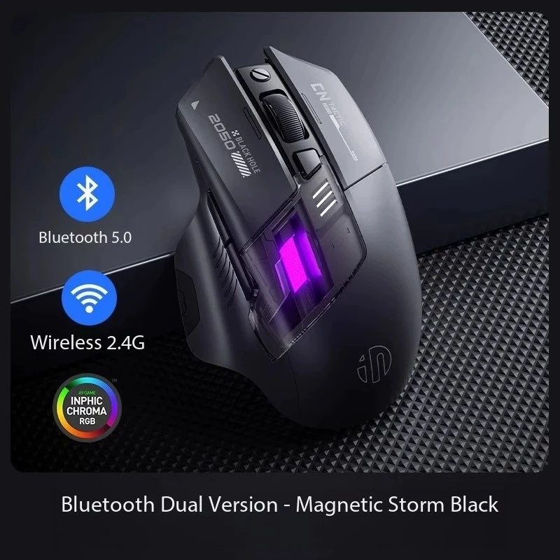 Wireless Mouse Inphic A9 Bluetooth 2.4GHz Rechargeable Noiseless Clicks 2400dpi Optical type-C Fast Charge Battery Indicato wireless mouse wireless optical mouse