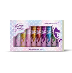 10 - Piece Body and Hair Glitter Gel Set - Shimmering Carnival Cosmetic Kit (10 color glitter set)