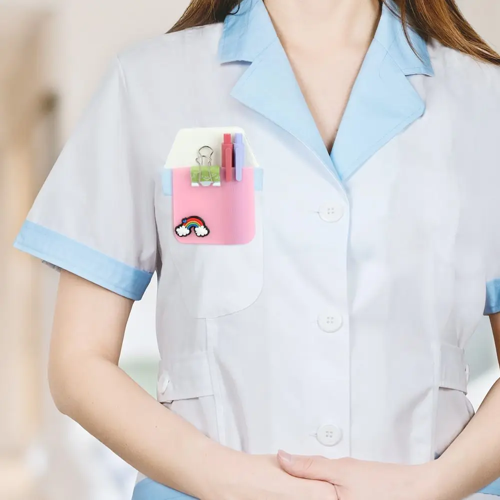 Doctors Nurses Clothes Pocket Pen Case Gel Pen Pouch PVC Leak-proof Ink Pen Holder Bag for Medical Workers Protective Sleeve