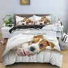 2022 Cute Jack Russell Dog  Luxury Queen King Single Bedding Set Duvet Cover With Pillowcase For Kids Adult Bedclothes 1