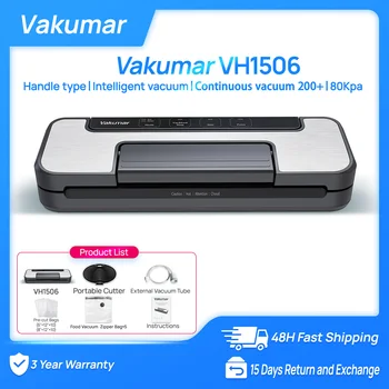 Vakumar VH1506 vacuum sealer machine sous vide Handle type 80Kpa multifunctional and convenient vacume sealer Household 1