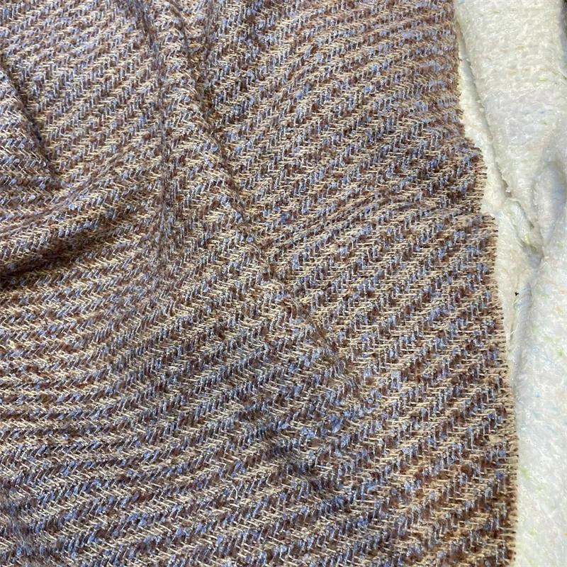 Super Soft Tweed Fabric of Mohair Wool Hand Woven Blended Sewing Material for Clothing Pineaple Fabric By The Meter