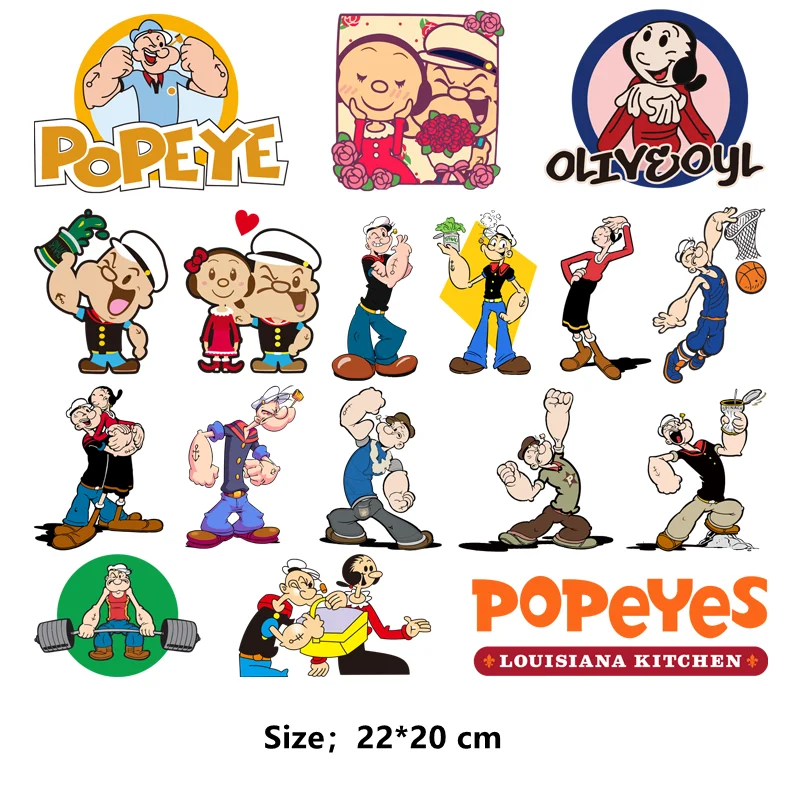 Popeye Patch Aufnäher Bügelbild Applikation Comic Serie Marine